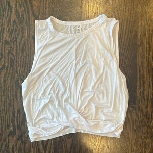 Alo- white scrunch front top